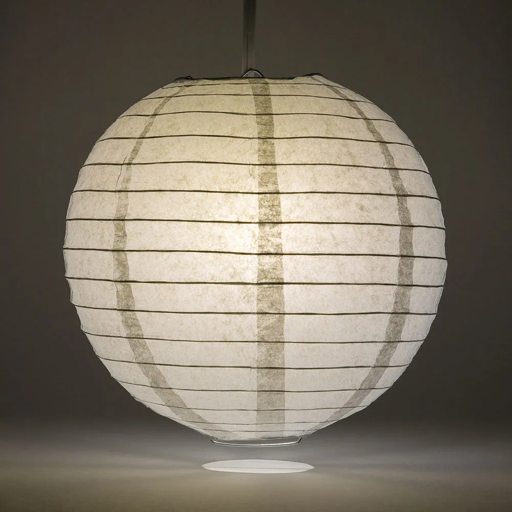 10" Gray / Grey Round Paper Lantern, Even Ribbing, Chinese Hanging Wedding & Party Decoration