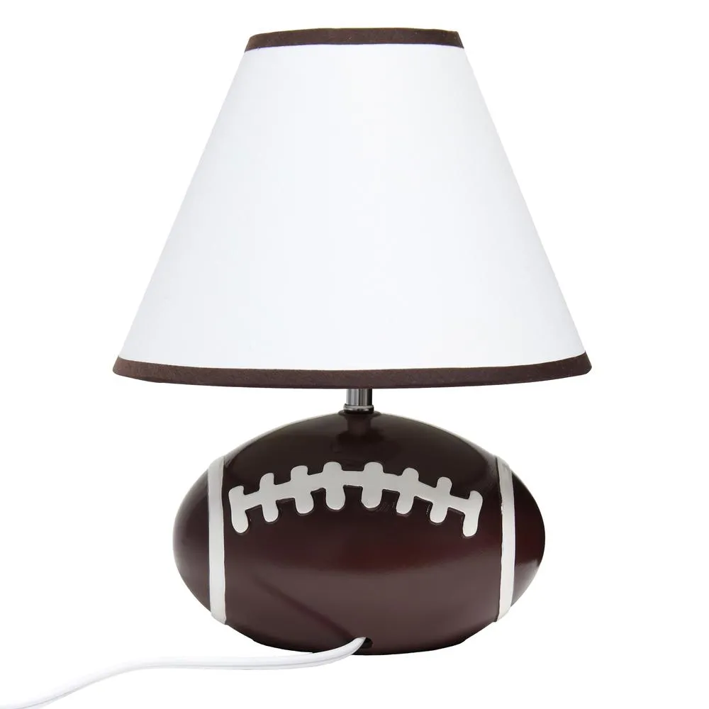 11.5" Tall Athletic Sports Football Base Ceramic Bedside Table Desk Lamp