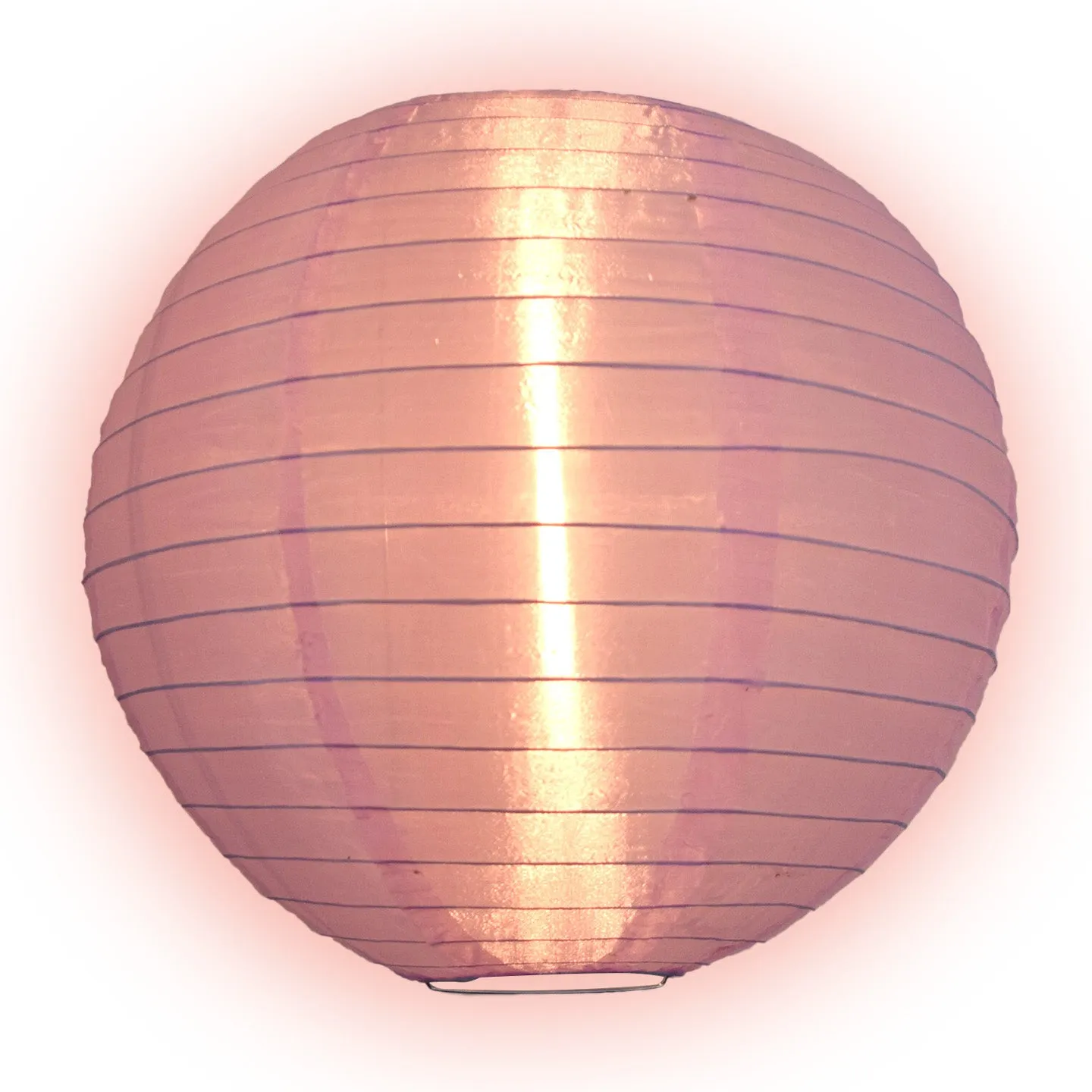 12" Light Purple Shimmering Nylon Lantern, Even Ribbing, Durable, Hanging