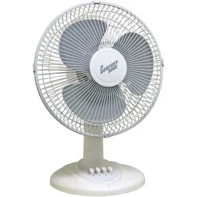 12" Oscillating Table Fan (White)