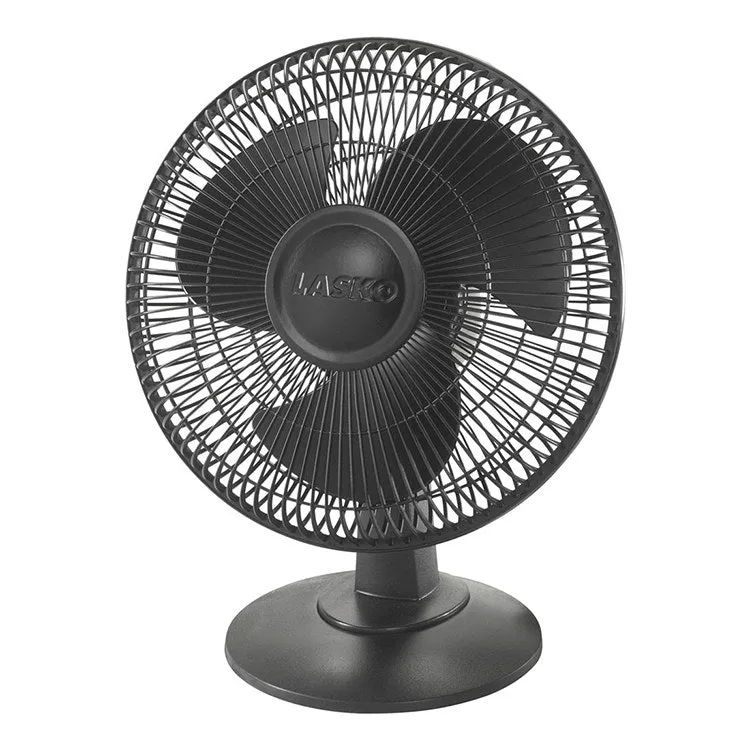 12" Three-Speed Oscillating Table Fan - Black