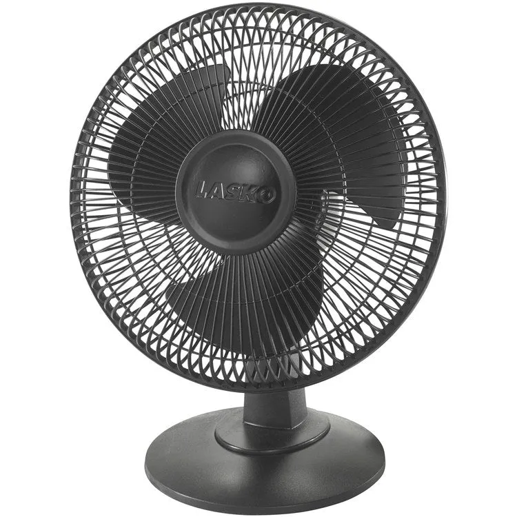 12" Three-Speed Oscillating Table Fan - Black