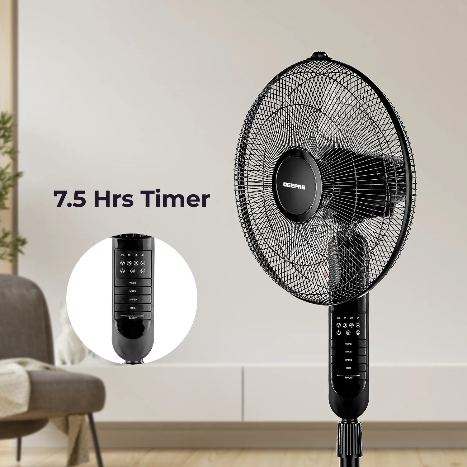 16-inch Pedestal Fan with Remote Control 60W