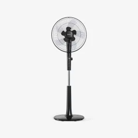 16" Pedestal Fan - Low Energy DC Motor, 3 Operating Modes & Remote Control - Black