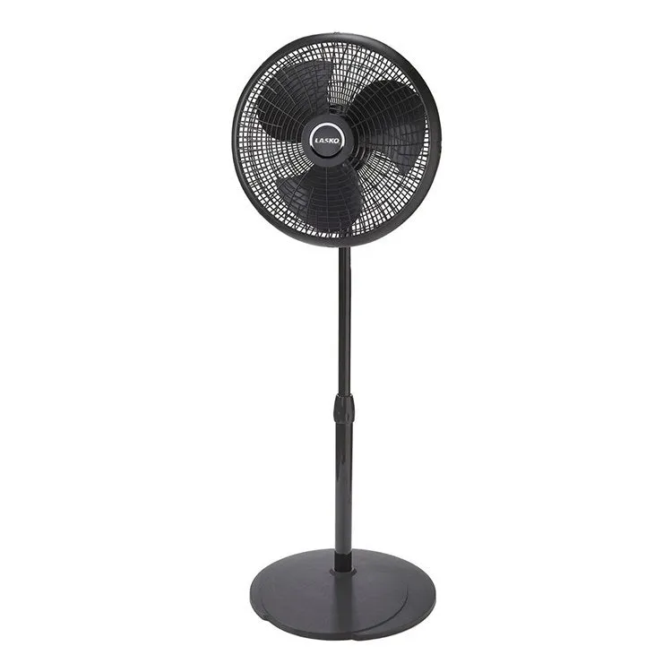 16" Performance Three-Speed Adjustable Pedestal Fan - Black