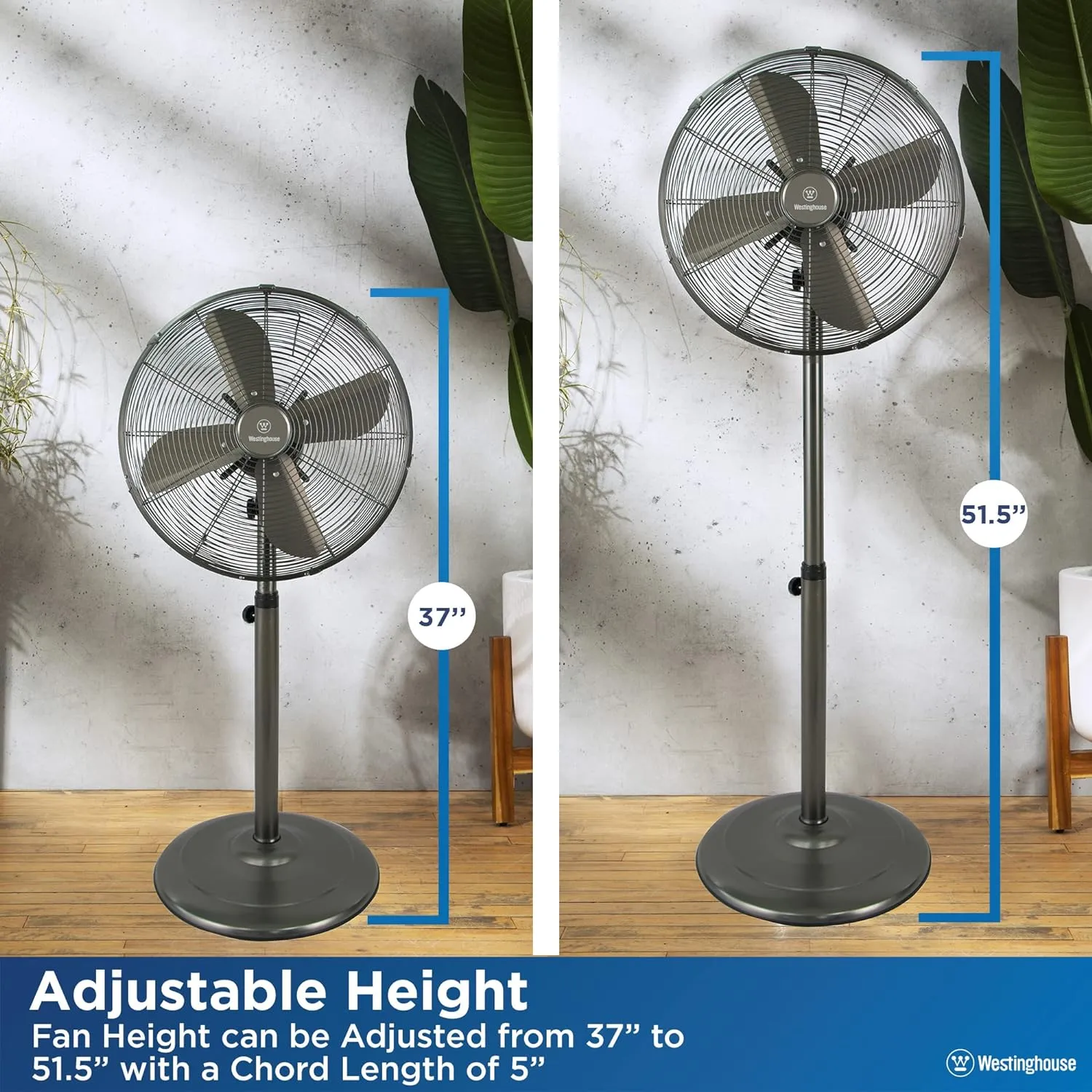 16" Vintage Metal Stand Fan, Grey