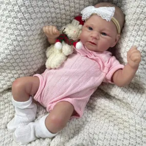 17-Inch Painted Reborn Baby Doll Ella - Handmade Painted Hair and 3D Skin Tone