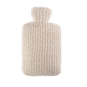 1.8 Litre Luxury Hot Water Bottle with Cream Organic Cotton Cover (rubberless)