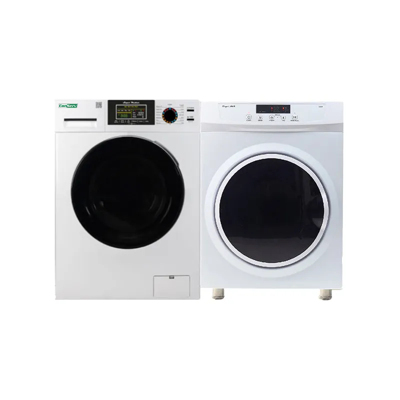 1.9 cu.ft White Super Washer 3.5 cu.ft White Compact Dryer - Stackable Set