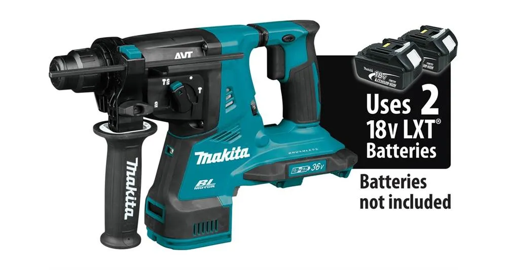 2021 Makita 36V (18V X2) LXT® Brushless 1-1/8" AVT® Rotary Hammer, accepts SDS-PLUS bits, AFT®, AWS® Capable, To