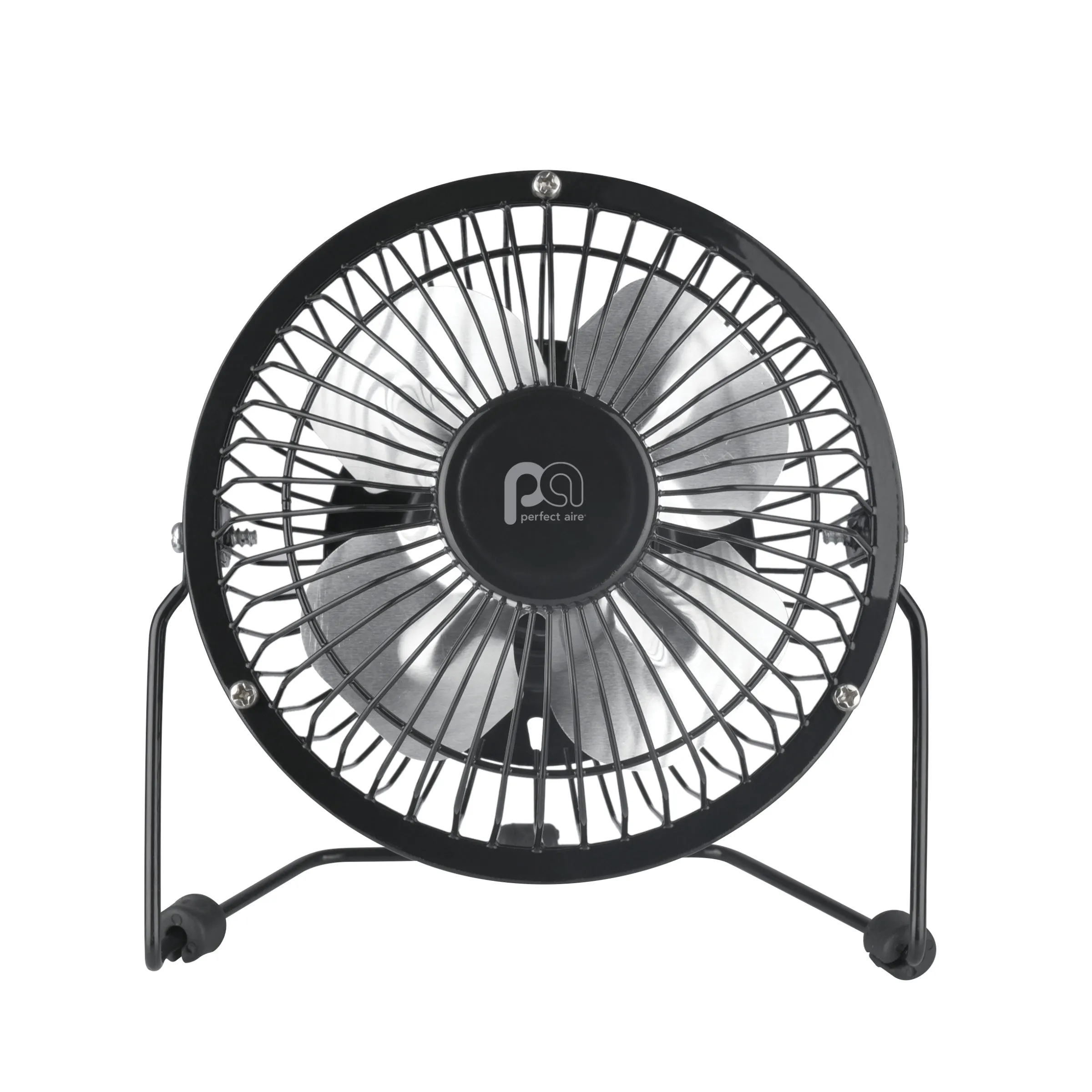 4" USB-Powered Table Fan with 360-Degree Tilt Head and All-Metal Construction