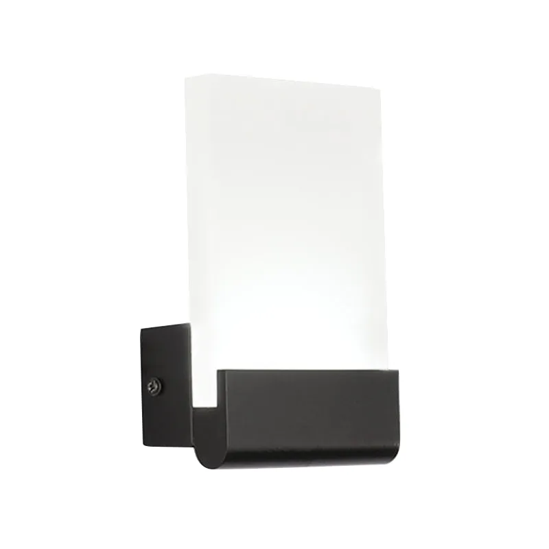 4" Wide Acrylic LED Sconce Light - Black/White Cuboid Design with Warm/White Lighting Options