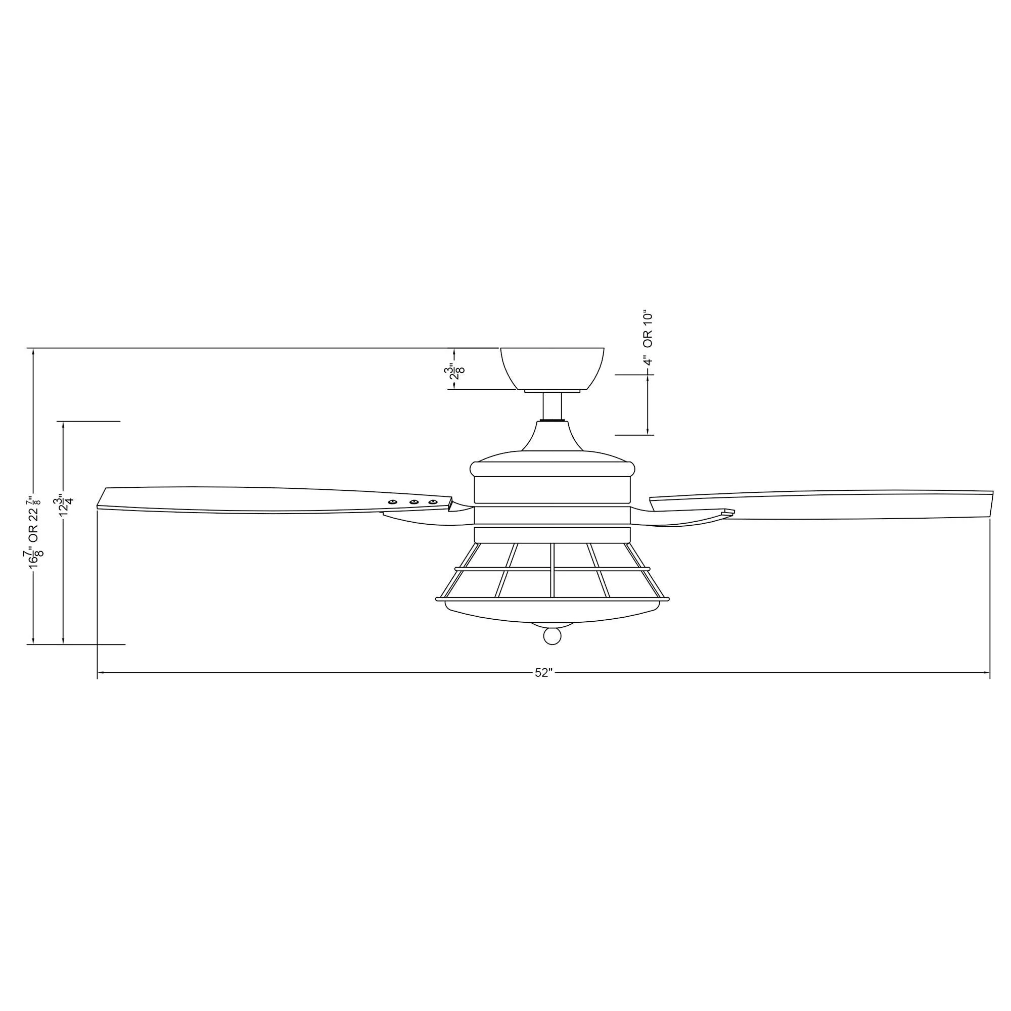 52" Antone Industrial Downrod Mount Reversible Ceiling Fan with Lighting and Remote Control