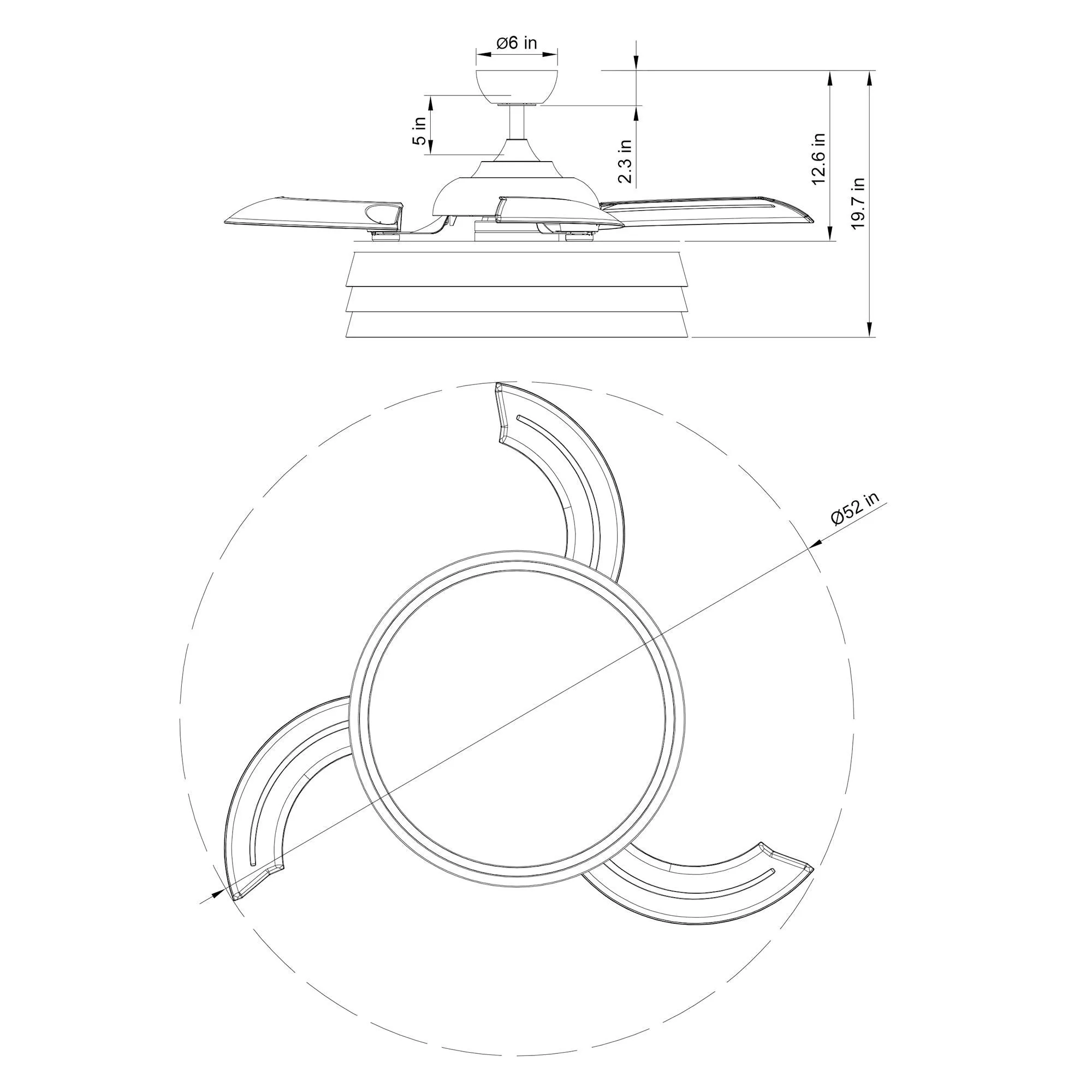 52" Lucknow Smart Fan with LED Light