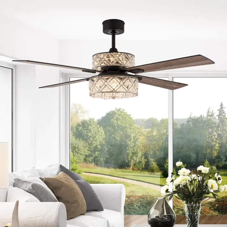 52"W Brittney Silver 4-Blade LED Ceiling Fan