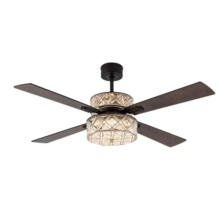 52"W Brittney Silver 4-Blade LED Ceiling Fan