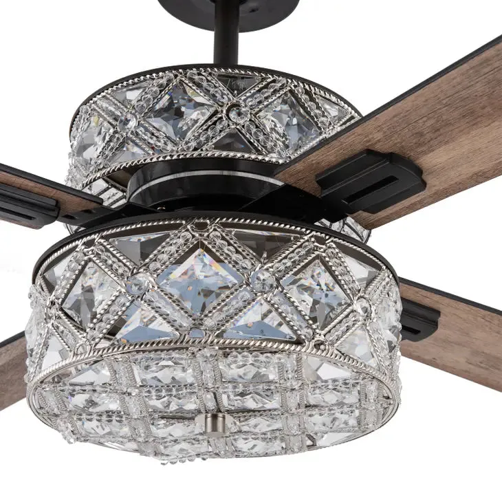 52"W Brittney Silver 4-Blade LED Ceiling Fan