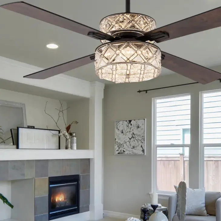 52"W Brittney Silver 4-Blade LED Ceiling Fan