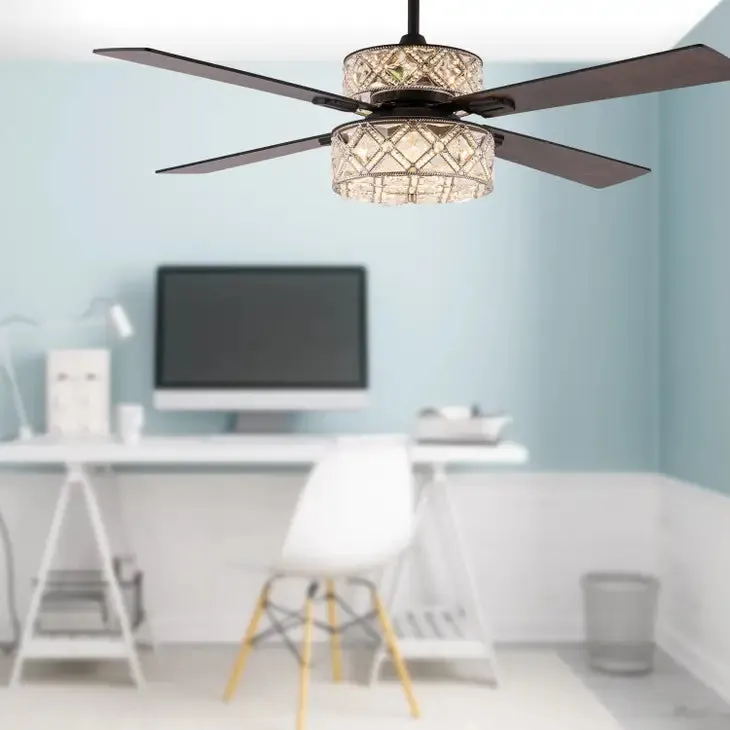 52"W Brittney Silver 4-Blade LED Ceiling Fan