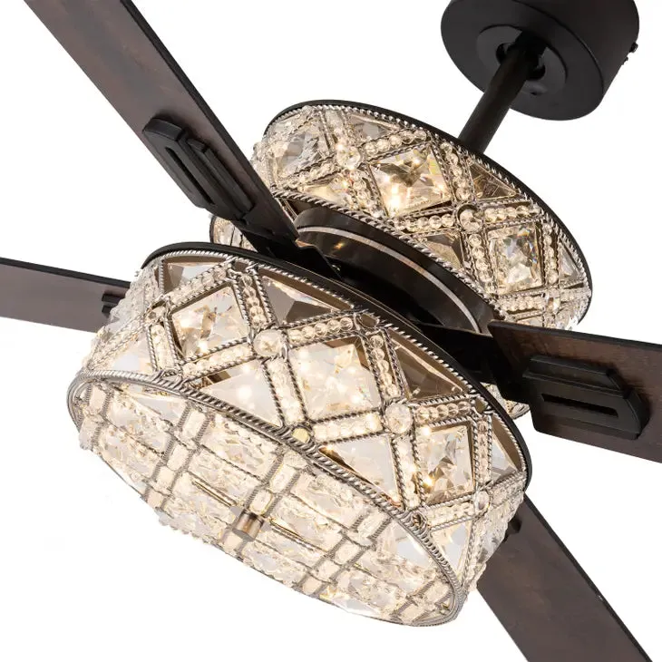 52"W Brittney Silver 4-Blade LED Ceiling Fan