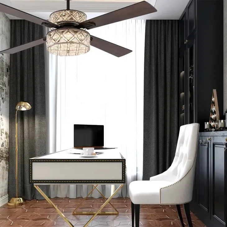 52"W Brittney Silver 4-Blade LED Ceiling Fan