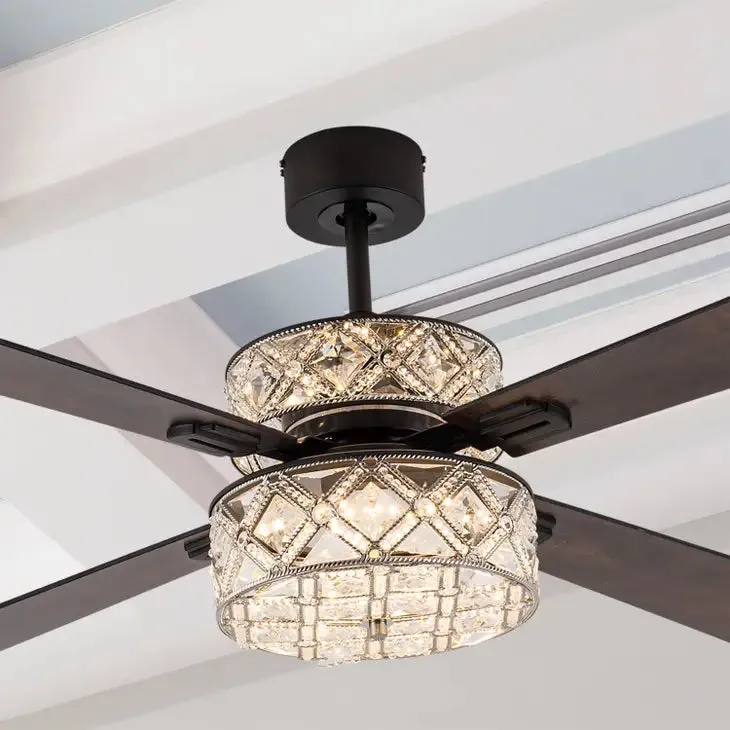 52"W Brittney Silver 4-Blade LED Ceiling Fan