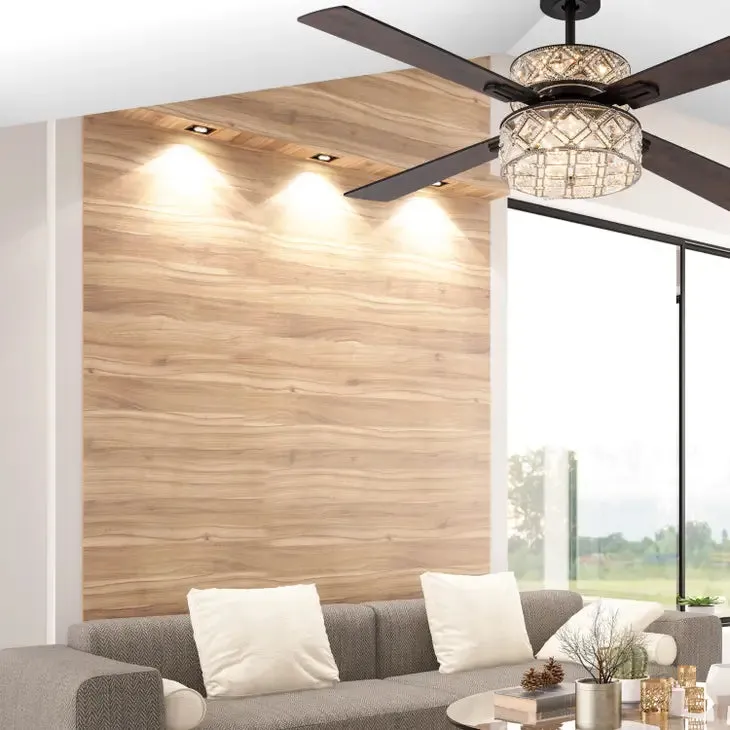 52"W Brittney Silver 4-Blade LED Ceiling Fan