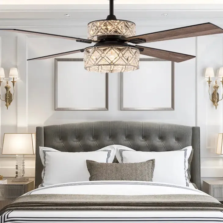 52"W Brittney Silver 4-Blade LED Ceiling Fan