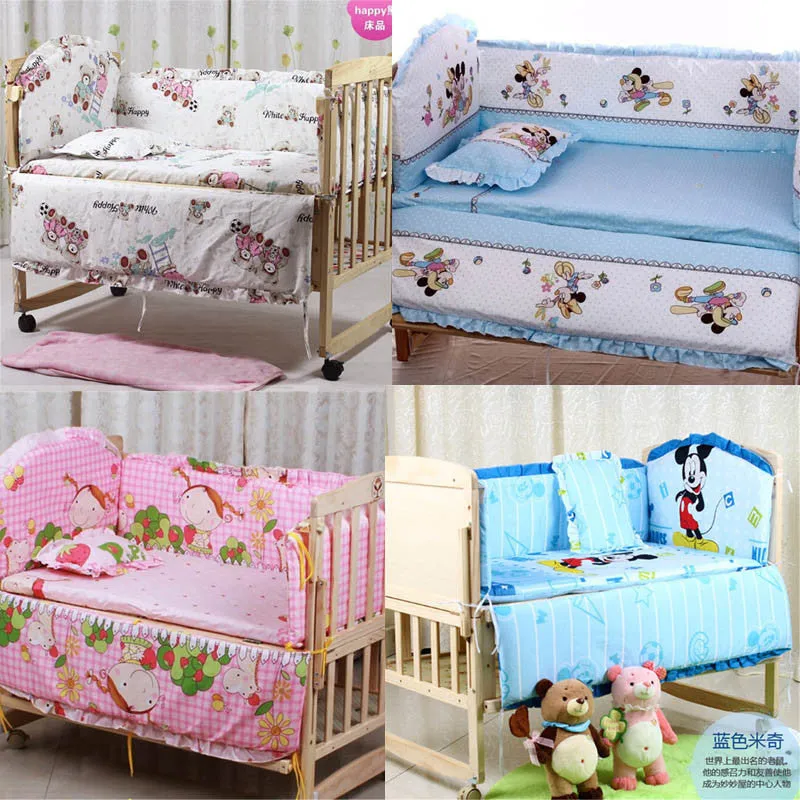 5Pcs baby crib bedding set kids bedding set 100x60cm newborn baby bed set crib bumper baby cot set baby bed bumper Free shipping