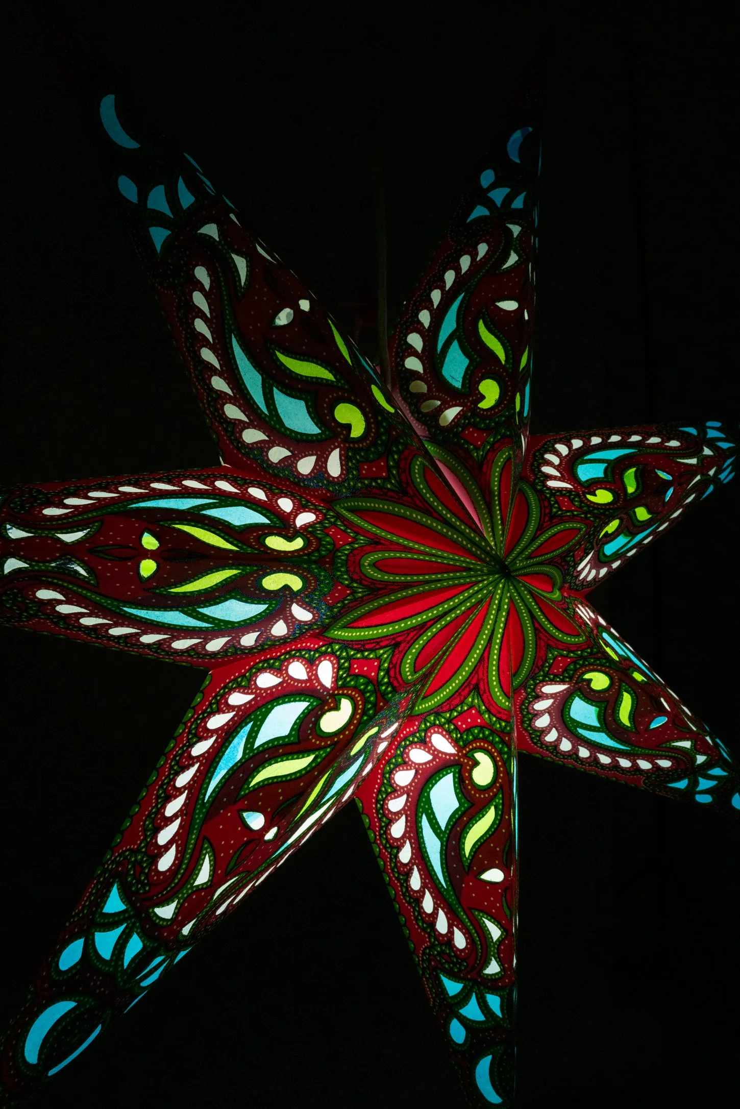 7 Point Zari Paper Star Lantern