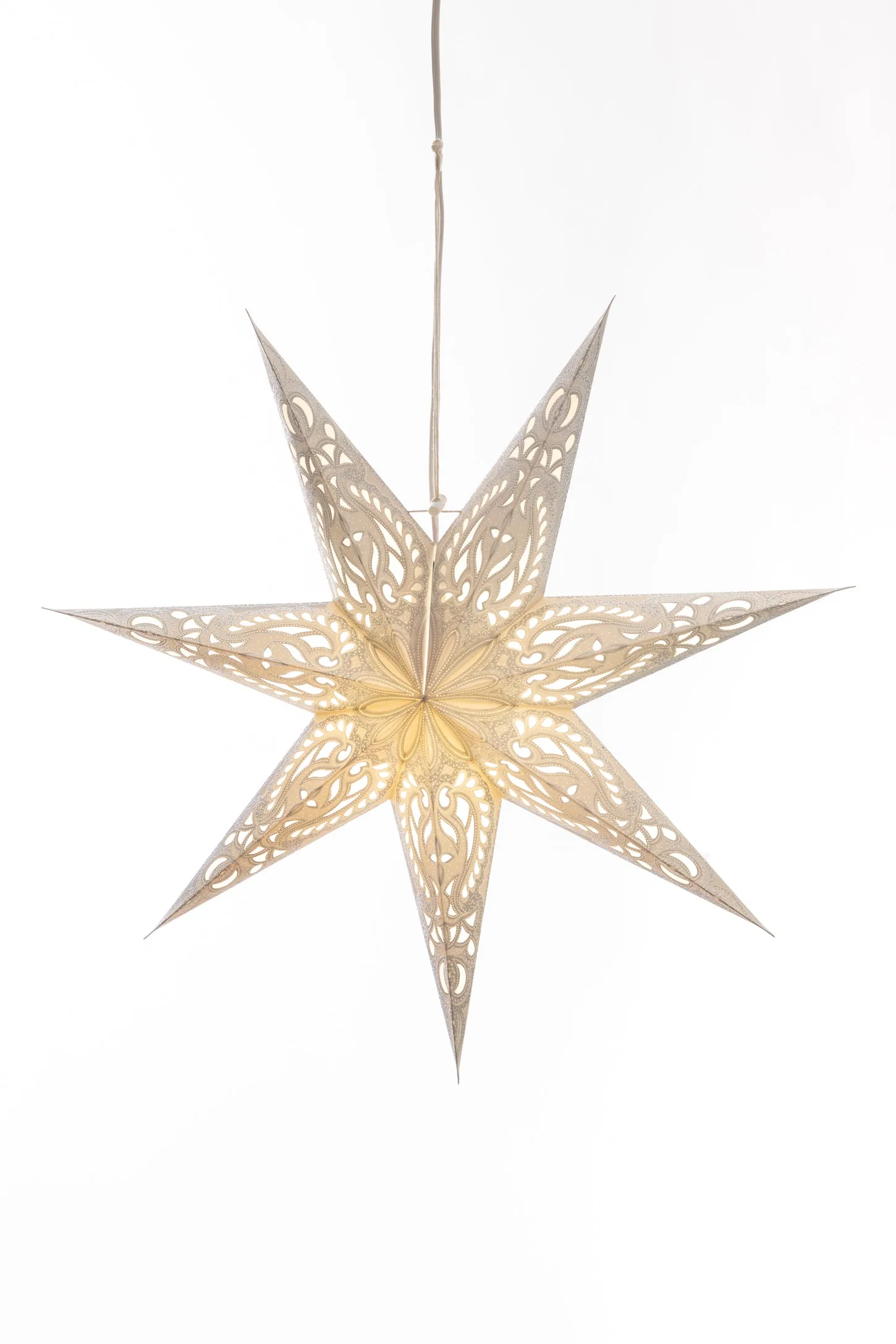 7 Point Zari Paper Star Lantern