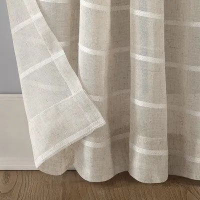 95"x52" Twill Stripe AntiDust Curtain Panel Cream - Clean Window