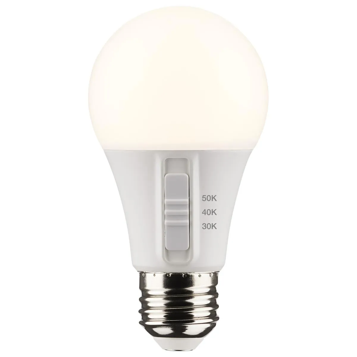 A19 LED Bulb, 6 Watts, 470 Lumens, Selectable 30K|40K|50K, 40W Equal, E26 Medium Base