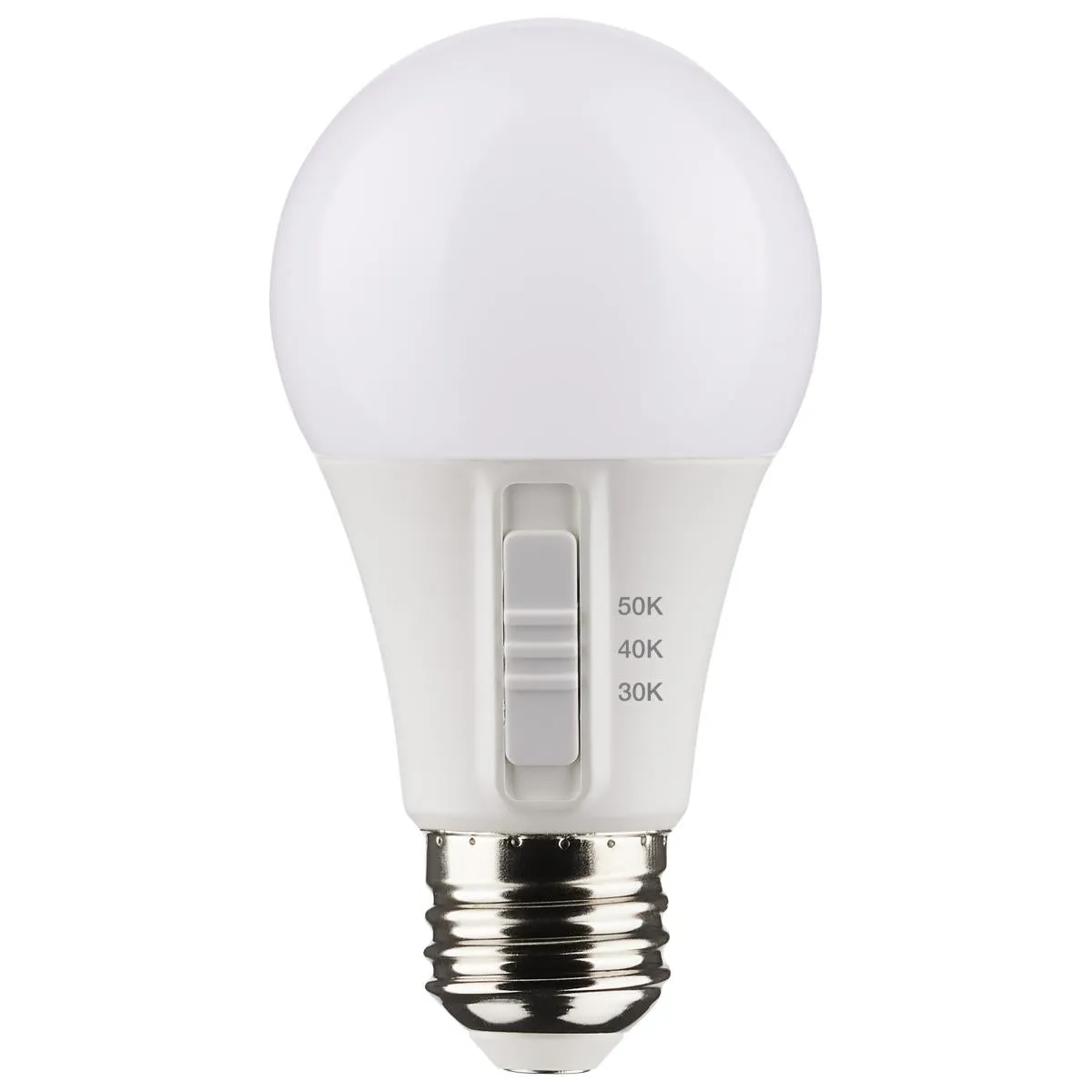 A19 LED Bulb, 6 Watts, 470 Lumens, Selectable 30K|40K|50K, 40W Equal, E26 Medium Base