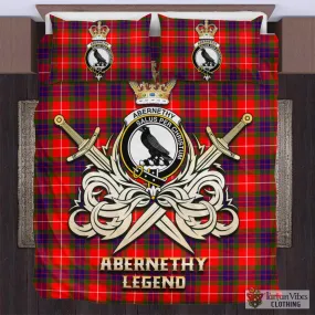 Abernethy Tartan Bedding Set with Clan Crest and the Golden Sword of Courageous Legacy