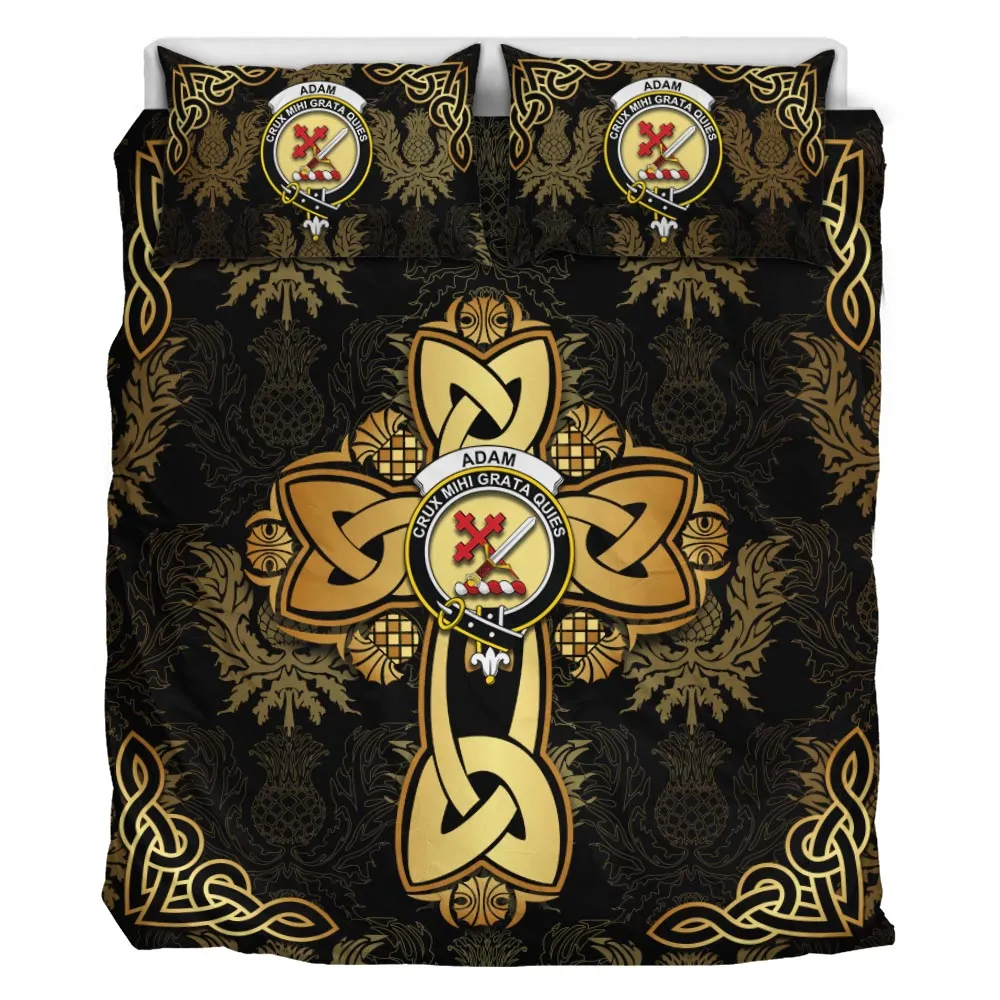 Adam Clan Bedding Sets Gold Thistle Celtic Style