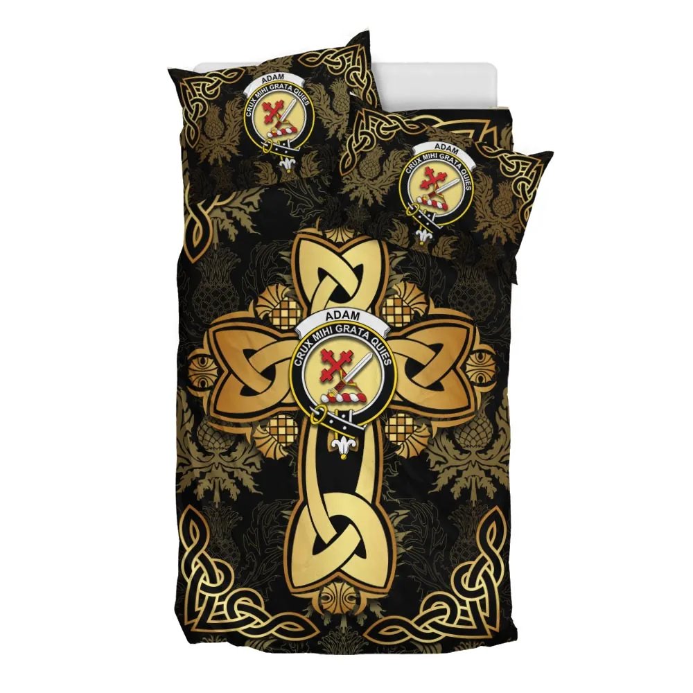 Adam Clan Bedding Sets Gold Thistle Celtic Style