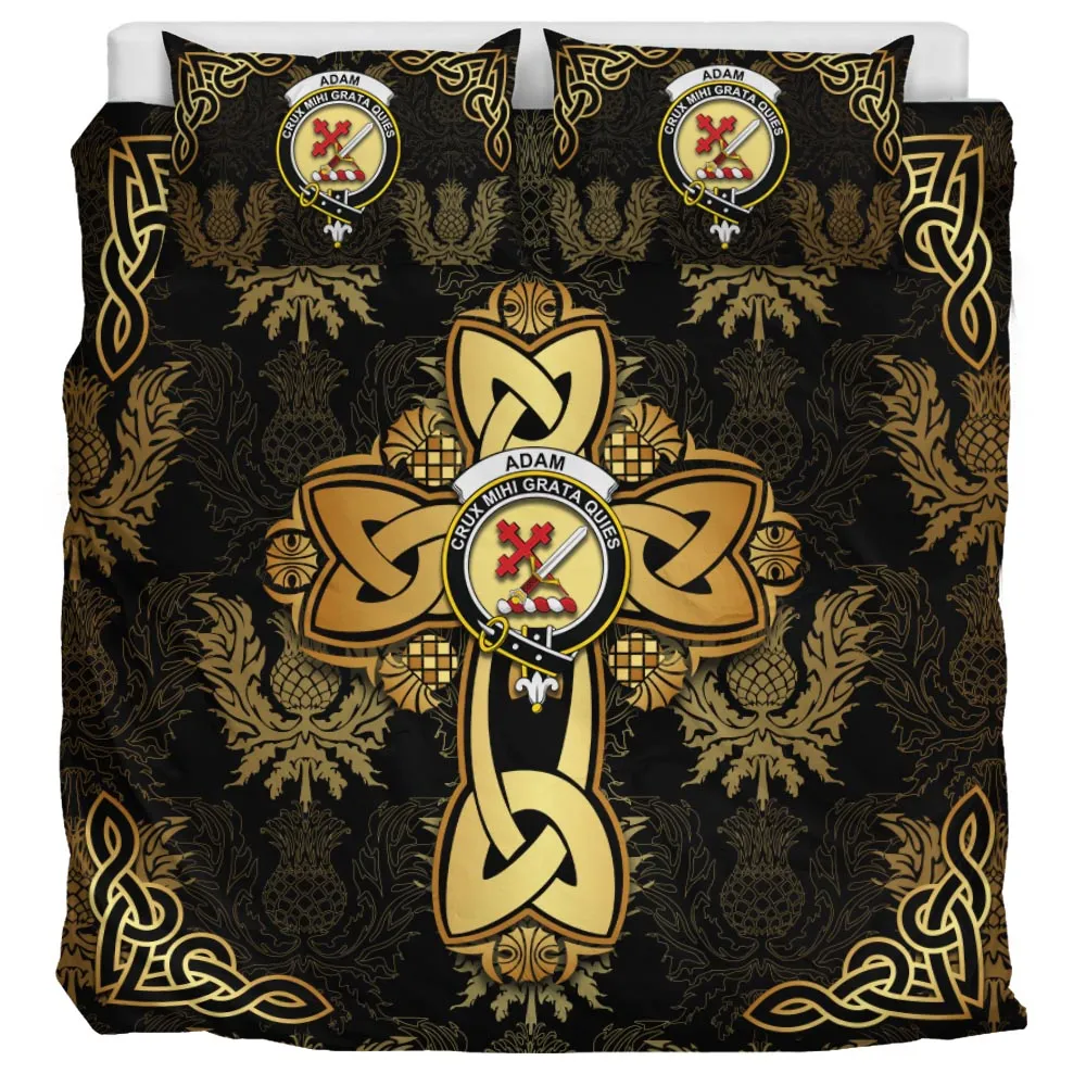 Adam Clan Bedding Sets Gold Thistle Celtic Style