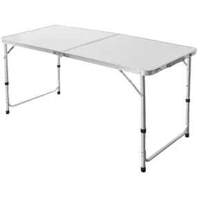 Adjustable Aluminium Folding Table, Portable, Indoor Outdoor, 120cm