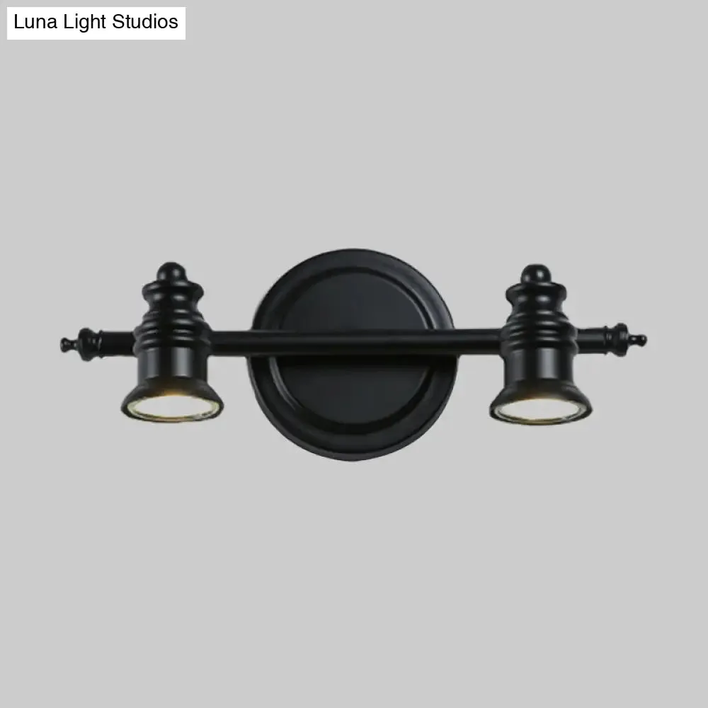 Adjustable Black Wall Light Fixture with 2 Arms and Simplicity 2-Head Design - Ideal for Bathroom Vanity Lighting