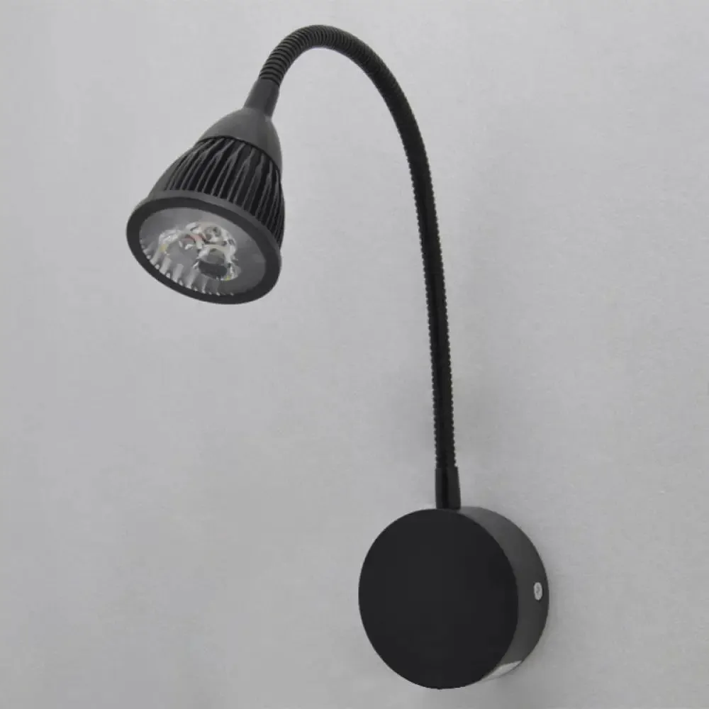 Adjustable LED Wall Sconce - Modern Metal Shade Wall Lamp in Black Finish (with/without Switch), Warm/White Lighting