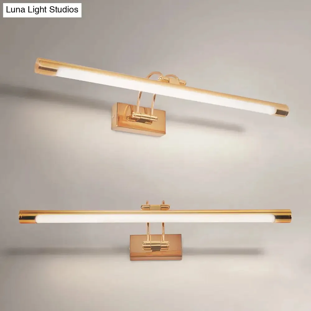 Adjustable Tubular LED Wall Sconce Vanity Light with Minimalistic Design and Plastic Shade