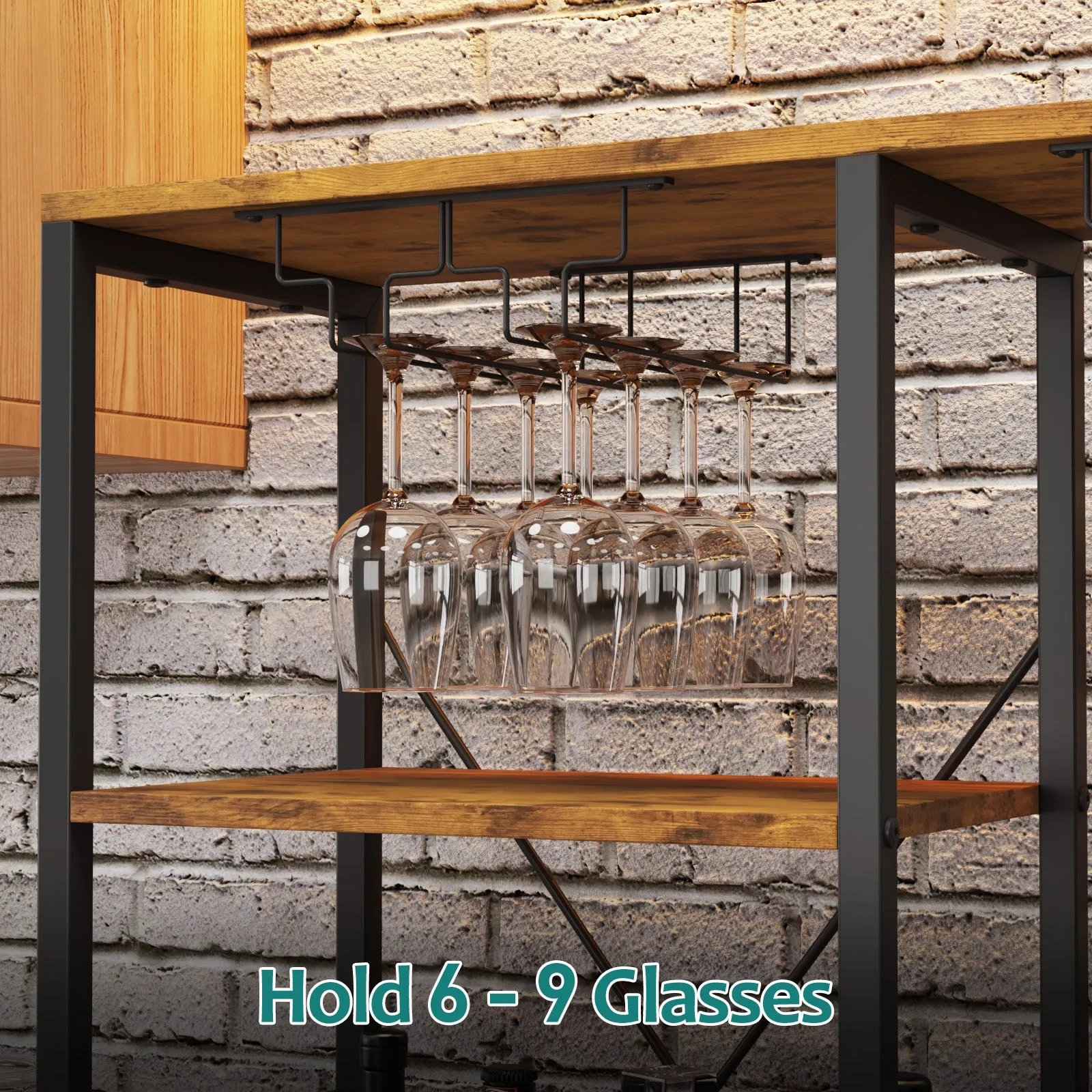 Advwin Home Bar Liquor Cabinet with Folding Table