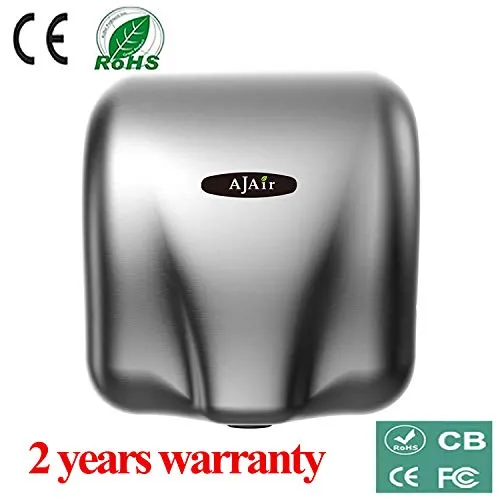 AjAir 1 Pack Heavy Duty Commercial 1800 Watts High Speed Automatic Hot Hand Dryer - Stainless Steel (Stainless Steel) (Stainless Steel)