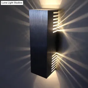 Aluminum LED Wall Light with Sleek Style - Brushed Silver Rectangle - Warm/White Light