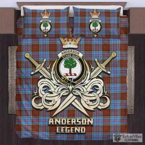 Anderson Modern Tartan Bedding Set with Clan Crest and the Golden Sword of Courageous Legacy