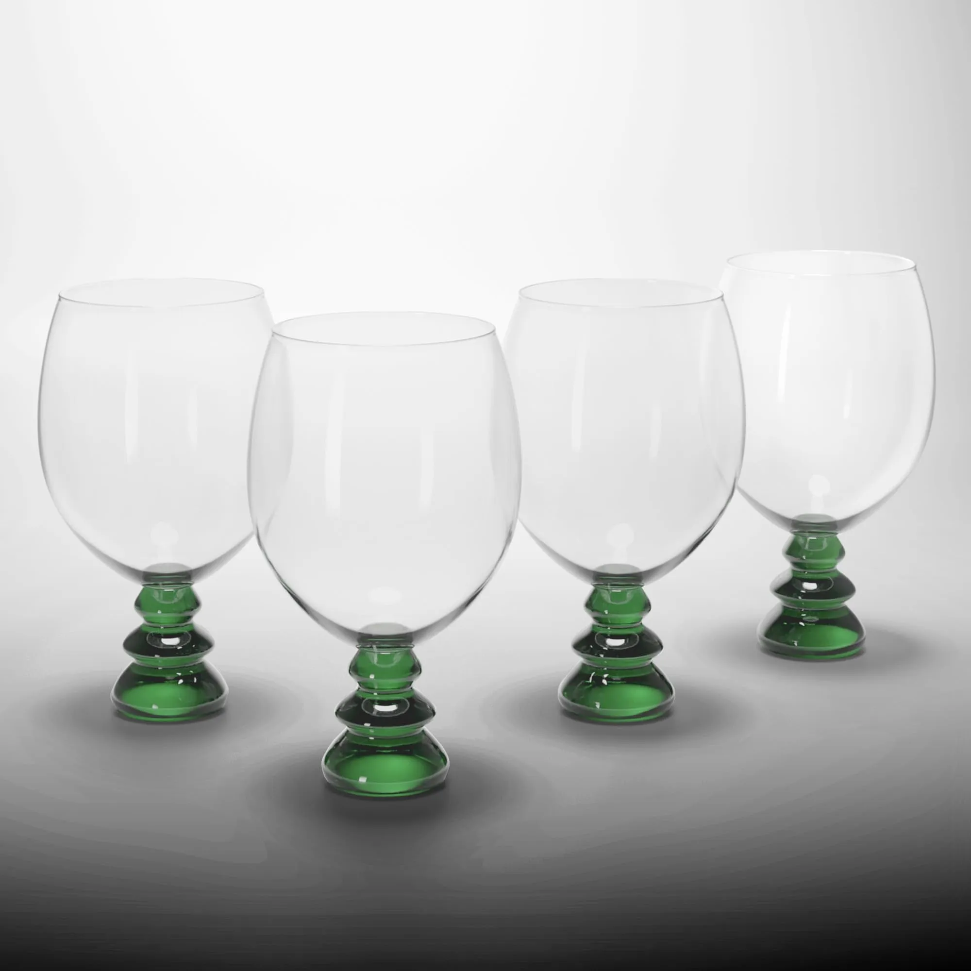 Anko Australia Green Stemmed Wine Glasses Set of 4 | 400ml | Dishwasher Safe Wine Glass Set for All Occassions |Bar Accessories for Home, Restaurants | Ideal Gifting Set |100% Lead & Cadmium Free