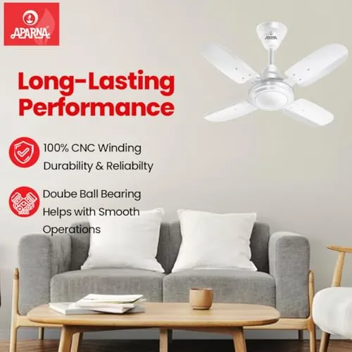 Aparna Swift 600 mm (24 inch) High-Speed Ceiling Fan (White)