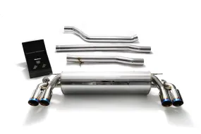 ARMYTRIX Stainless Steel Valvetronic Catback Exhaust System Quad Blue Coated Tips BMW 520i | 530i G3X 2017-2020