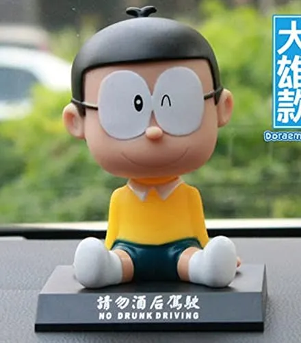 AUGEN Super Hero Nobita Doremon Action Figure Limited Edition Bobblehead with Mobile Holder for Car Dashboard, Office Desk & Study Table (Pack of 1)